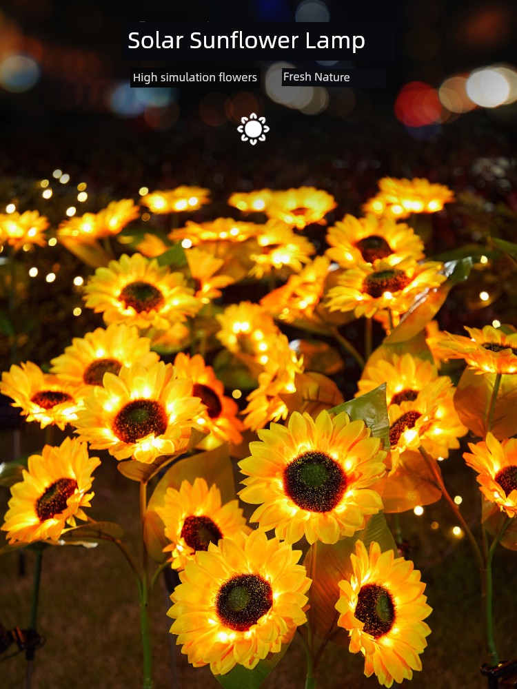 Solar Outdoor Light For Home Garden Lamp Atmosphere Sunflower Light Garden Lawn Lamp Waterproof Landscape Lamp LED Light