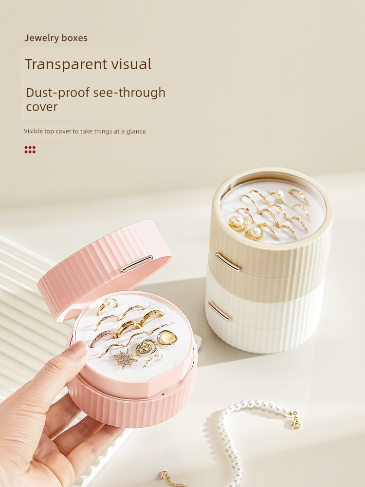 Double-Layer Jewelry Box Affordable Luxury Style Earrings Ear Studs Ring Earrings Necklace High-Grade Anti-Oxidation Hand Jewelry Storage Box