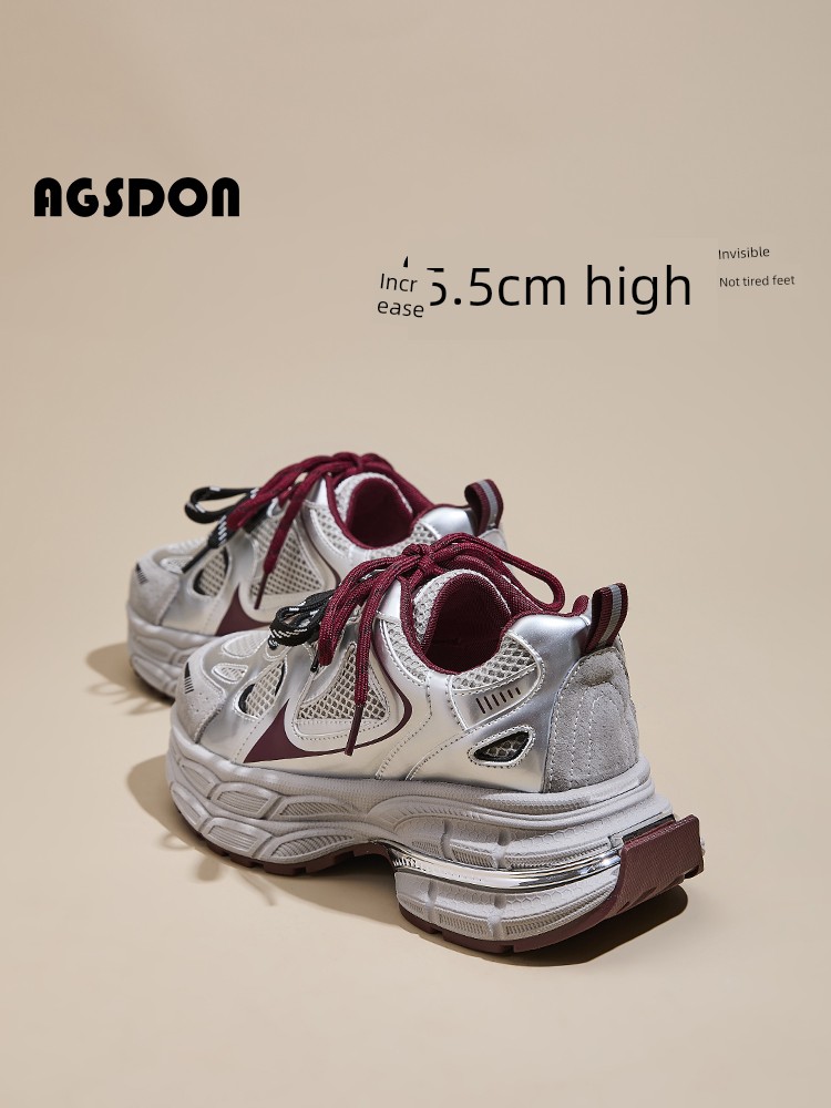 Augusto Encola Red Dad Shoes Women 2024 New Arrival Spring, Autumn and Winter Sneaker Thick Sole 2025 Best Selling