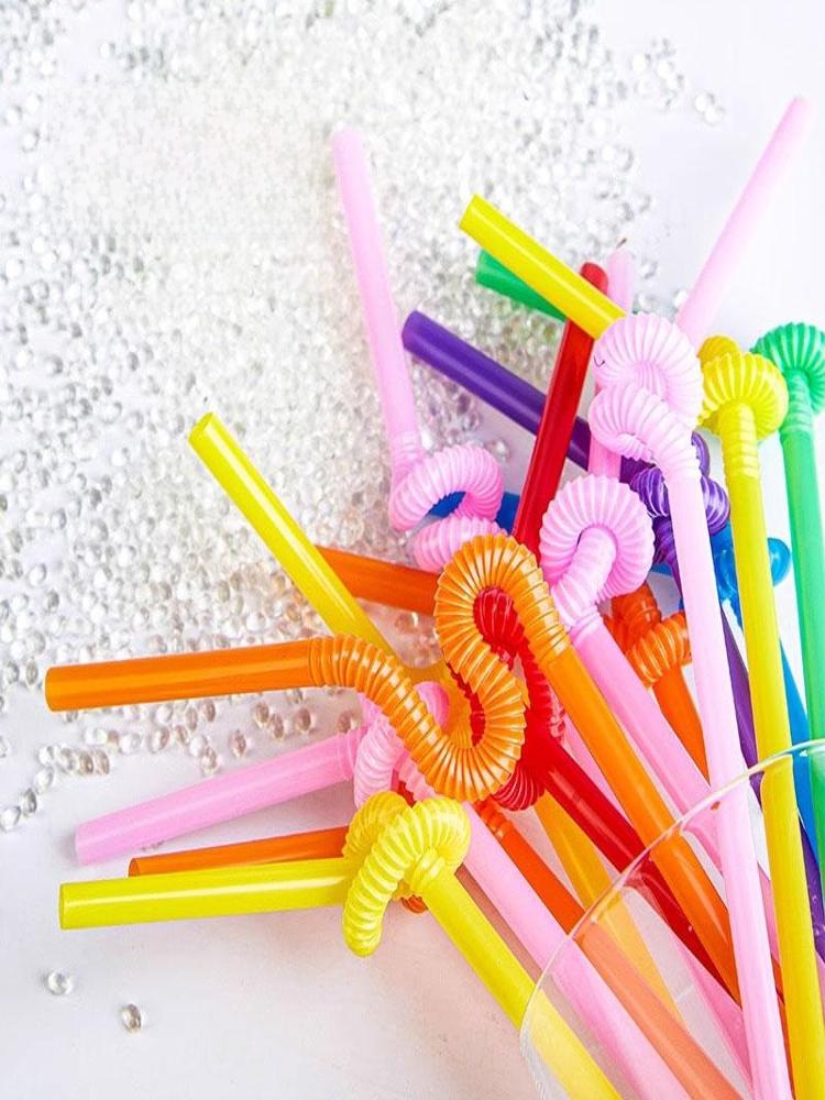 Straw Disposable Separate Packaging Kids Food Grade Plastic Suction and Exchange Long Straw Non-Color Drinking Water Bending Commercial