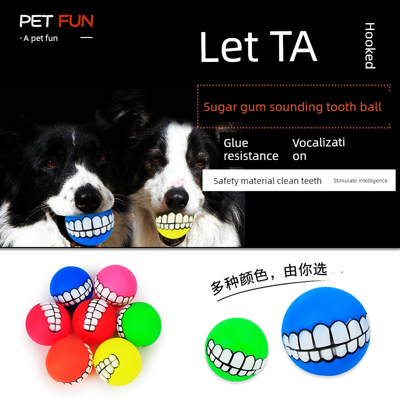 Pet the Toy Dog Dog Toy Funny Toy Smiley Face Halloween Teeth Sound Border Collie Golden Retriever Toy