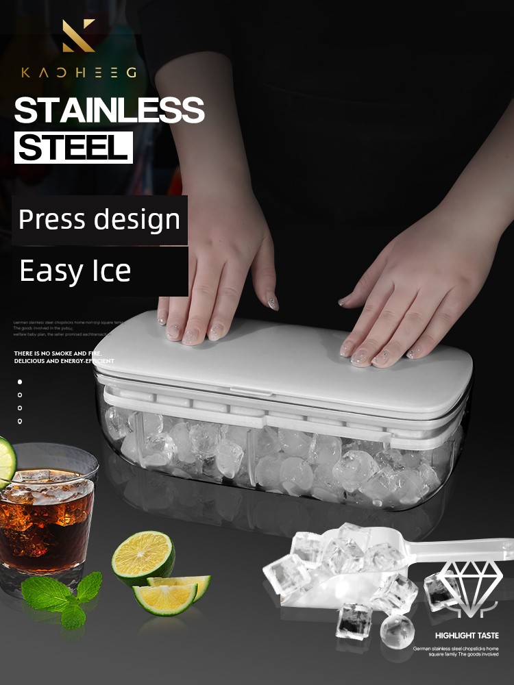 German Press Ice Tray Ice Cube Mold Ice Maker Small Piece For Home Marvelous Making Gadget Storage Soft Silicone Refrigerator