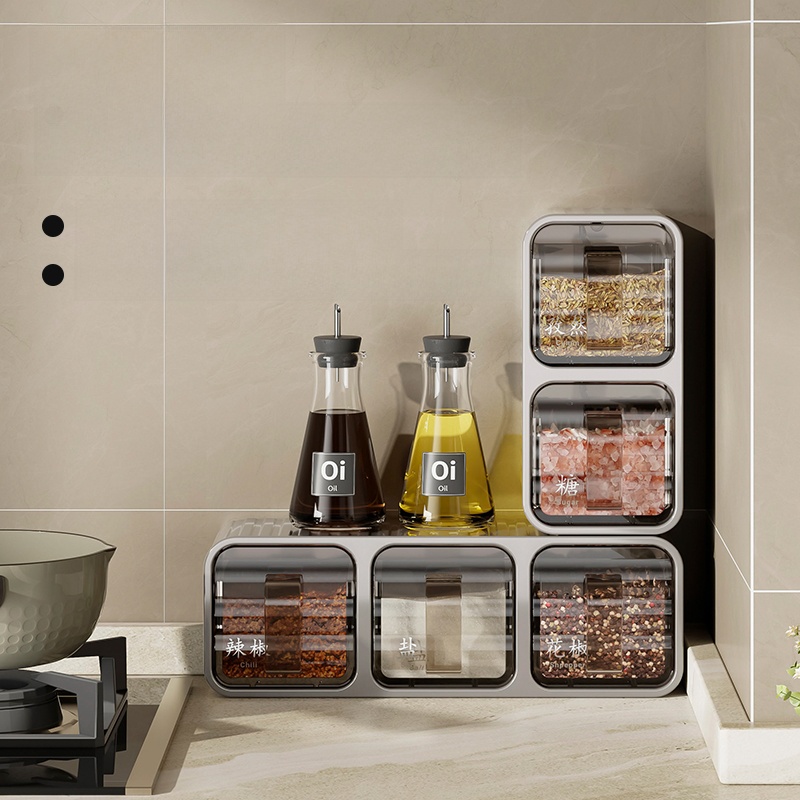 Storage Box Wall Hanging Decoration Sealed Seasoning Salt Jar Octagonal Kitchen