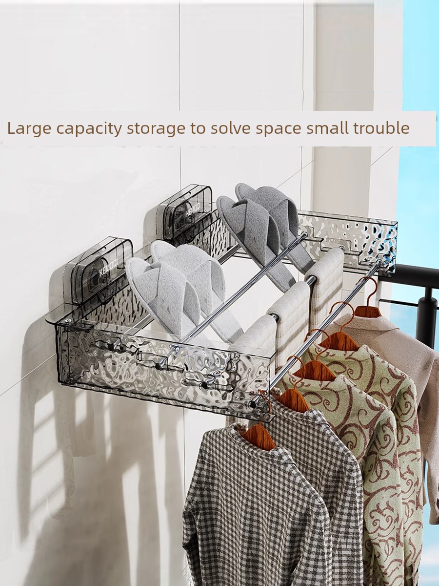Suction Cup Invisible Foldable Drying Rack Handy Gadget Balcony For Home Windproof Socks Drying Rack Foldable Hanger