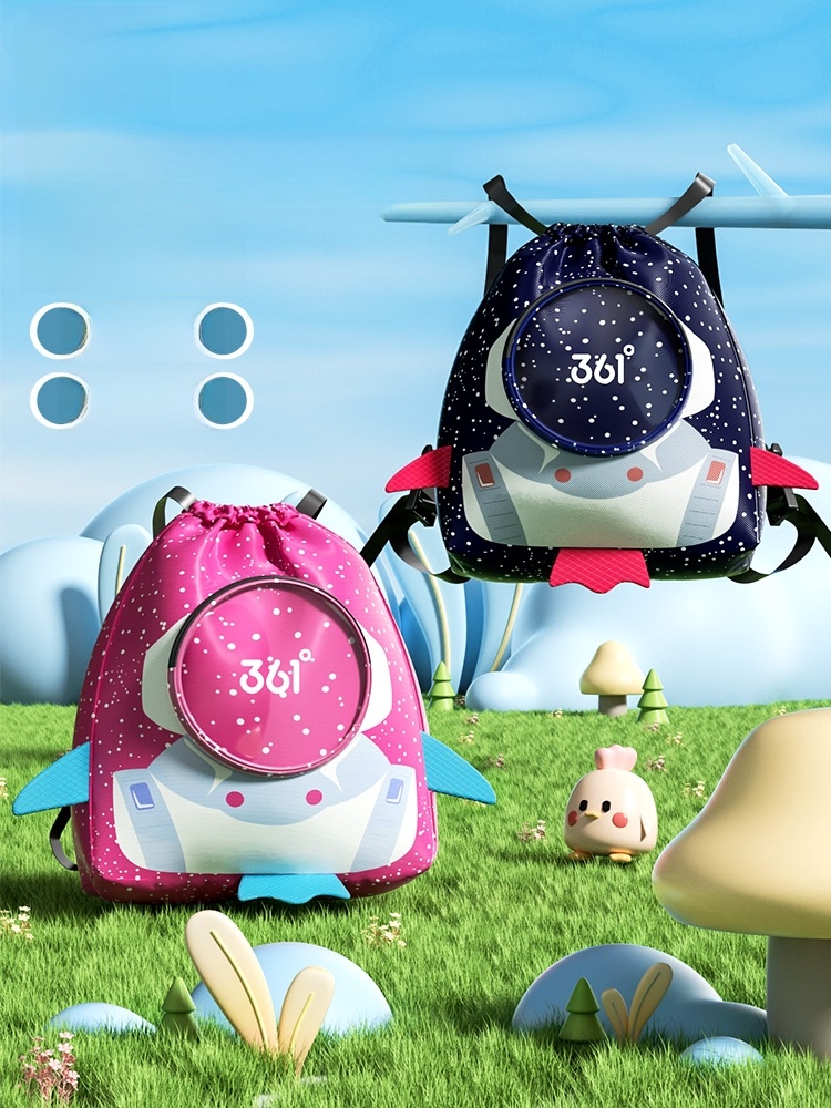 361 Swim Bag Kids Dry Wet Separation Swimming Cosmetics Bag Water-Proof Bag Backpack Girl Boys' Schoolbag Backpack