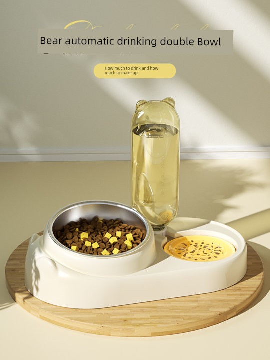 Cat Bowl Cat Food Holder Dog Bowl Dog Basin Automatic Drinking Bowl Cat Cat Food Bowl Rice Bowl Double Bowl Pet Drinking Bowl