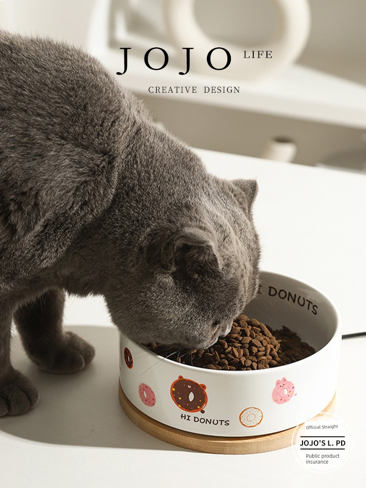 Jojo's L. Pd. Mr. Grocery. Thermal Insulation Pet Cat Dog Anti-Dry Burning Ceramic Bowl | Junde