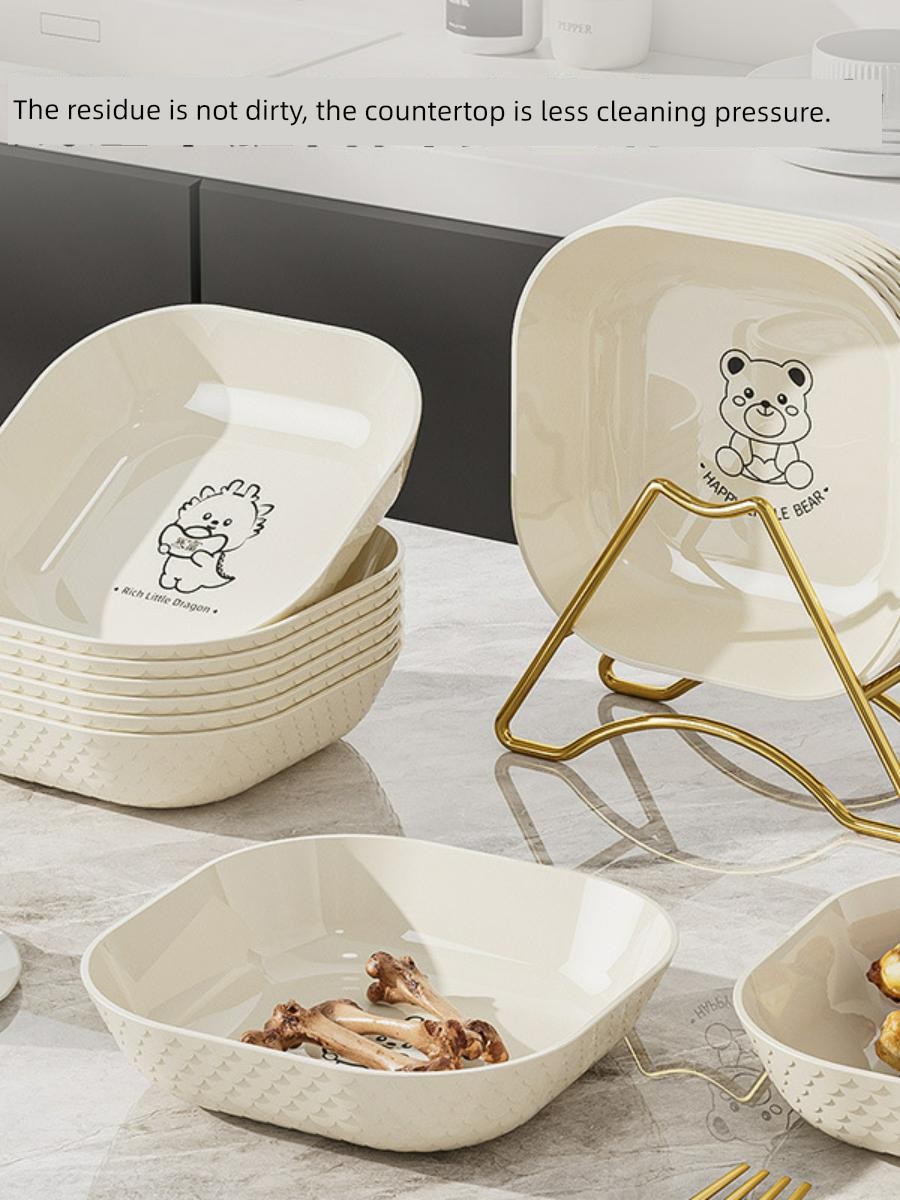 Cream Bone Dish For Home Spit Bones Flat Ware Food Grade Dining Table Top Garbage Residue Small Dish Fruit Plate Storage