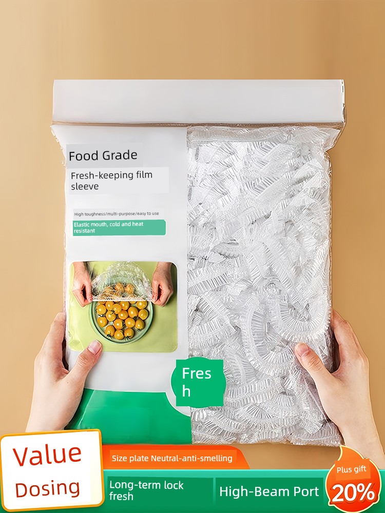 Disposable Plastic Wrap Cover Food Grade Household Fresh-Keeping Bag Special Shower Cap with Elastic Mouth Bowl Set Leftovers