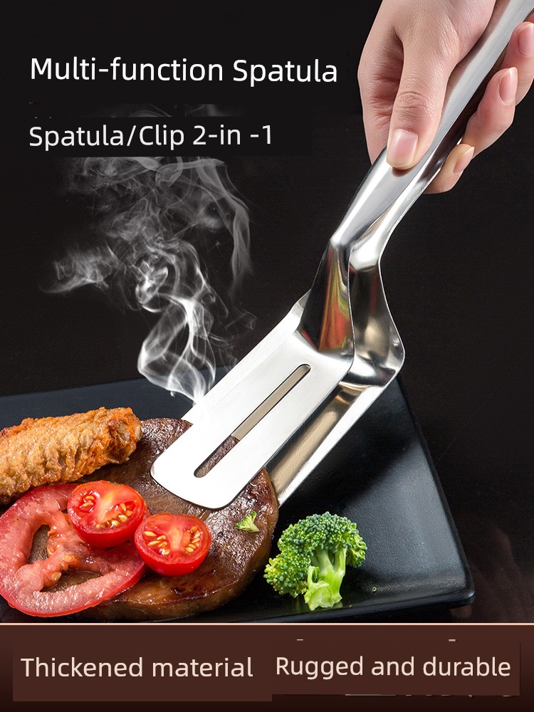 Food Stainless Steel Spatula Steak Fried Fish Clip Shovel Kitchen Spatula Multi-Functional Steak Tong Flapjack Fantastic Product Food