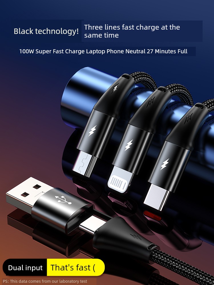 BS Mobile Phone Tablet One-to-Three Typc Data Cable
