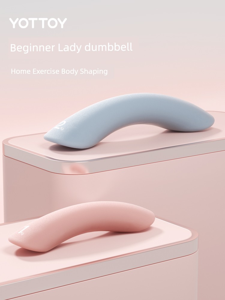 Plastic Coated Dumbbell Women's Fitness For Home Solid Iron Small Dumbbell Beginner Power Training Equipment Building up Arm Muscles Asian Bell