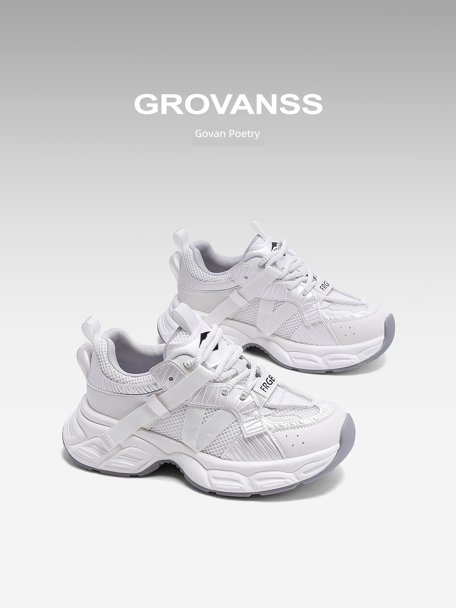 Goldfarm Poetry Dad Shoes Female 2025 Spring New Arrival Breathable Casual Sneaker Platform Height Increasing Shoes Lightweight Not Tired Feet