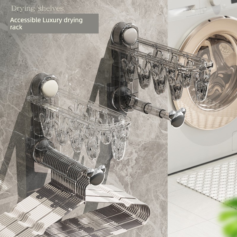 Suction Cup Foldable Socks Drying Hanger For Home Multifunctional Intimates Underwear Drying Rack Balcony Punch-Free Clothes Rack