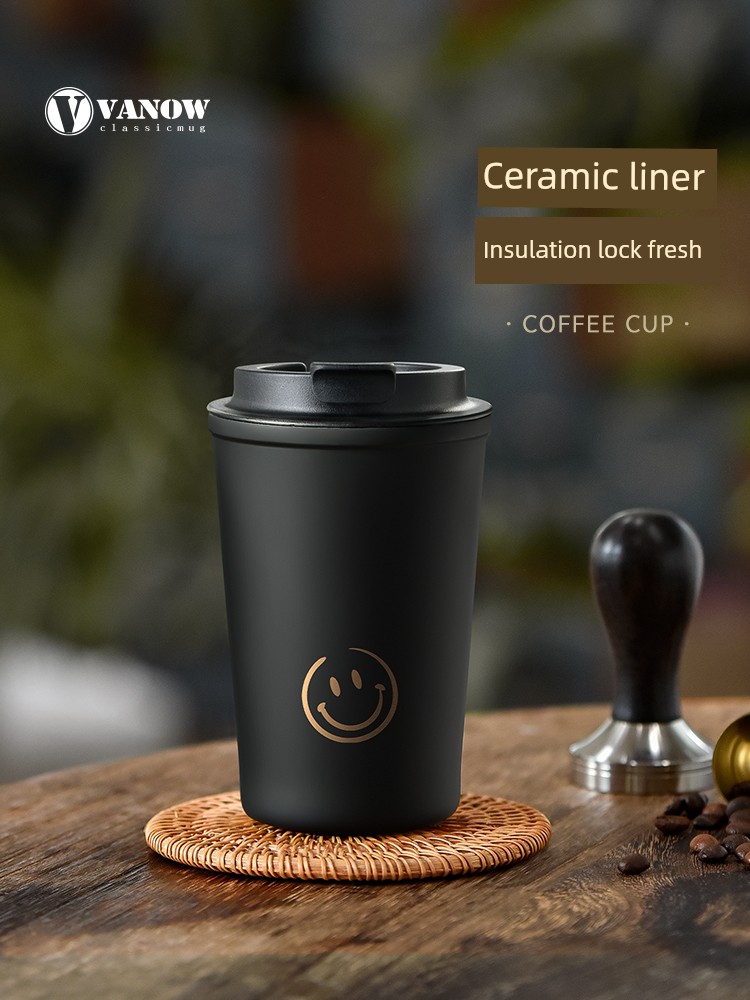 Vanow Vacuum Cup Female Water Cup Accompanying Male Dopamine Good-looking Ceramic Inner Pot Portable Student Coffee Cup