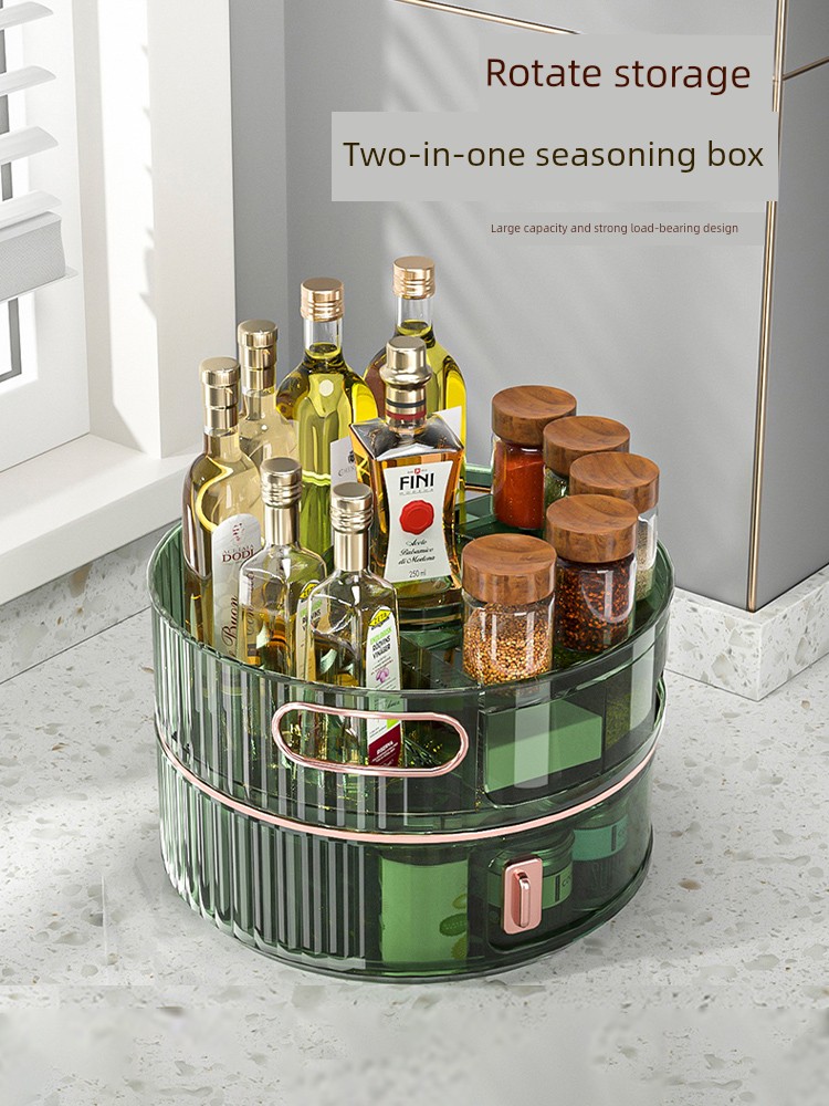 Kitchen Spice Rack Countertop Rotate Storage For Home Complete Collection of Supplies Dedicated Multi-Functional All Kinds of Handy Gadget Seasoning