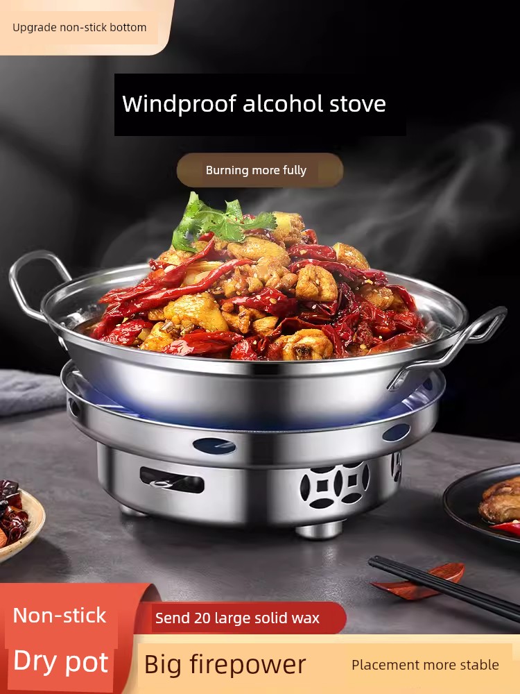 Hot Pot Cookware Alcohol Stove For Home Small Hot Pot Special Stove Stove New Commercial Stainless Steel Stewed Pot Pot 111