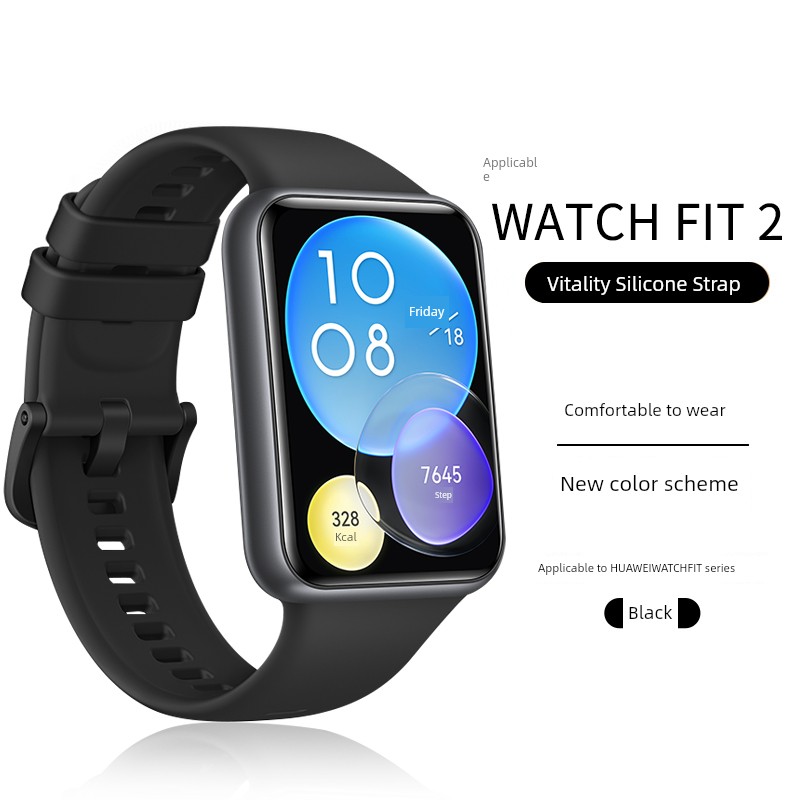 For Huawei Watchfit2 Watch Strap Fit2 Watch Strap WatchFit Wrist Strap Fit Watch Band Huawei Watch Fit Strap Elegant Style Replacement Fitnew Silicone for Men and Women New Arrival
