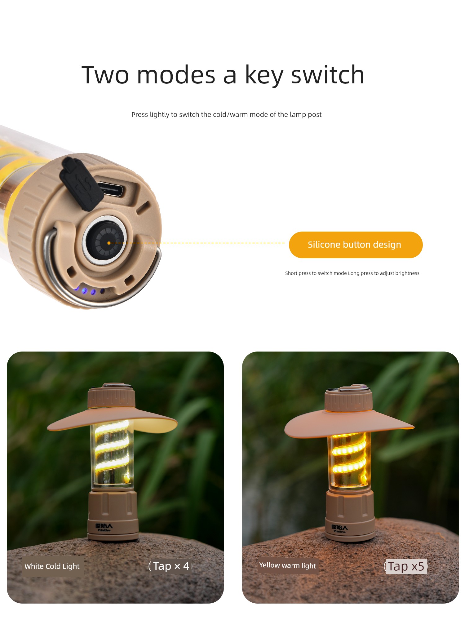 Primitive Man Camping Lantern Charging Ultra-Long Life Battery Camping Camping Site Satchel Atmosphere Hanging Lamp Outdoor Lighting Desk Lamp