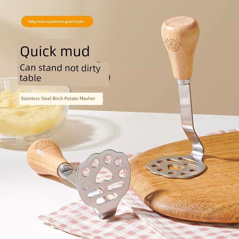 Bear Potato Press Baby Food Supplement Tools Stainless Steel Egg Mash Crusher Vertical Potato Blender Colander