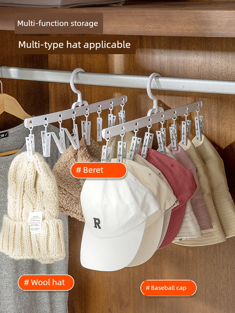 Hat Hanging Storage Fantastic Multifunctional Rack Baby Cap Holder Rack Hook Clip Bag Rack Organizing Rack