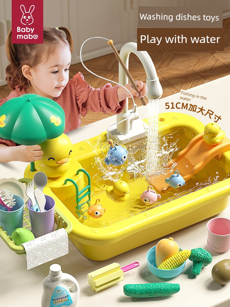 Kids Faucet Vegetable Washing Sink Hand Basin 2-Year-Old Toy