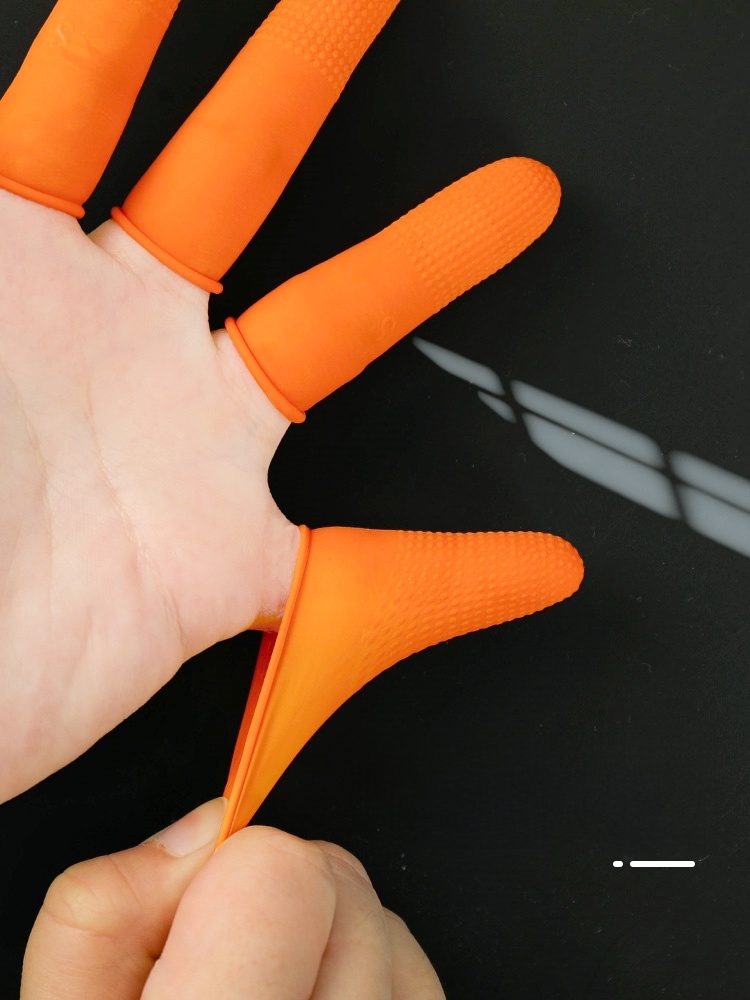 Latex Finger Cots Thick Non-Slip Wear-Resistant Rubber Finger Guard Disposable Paper Turning Finger Protective Covers Half Finger Waterproof