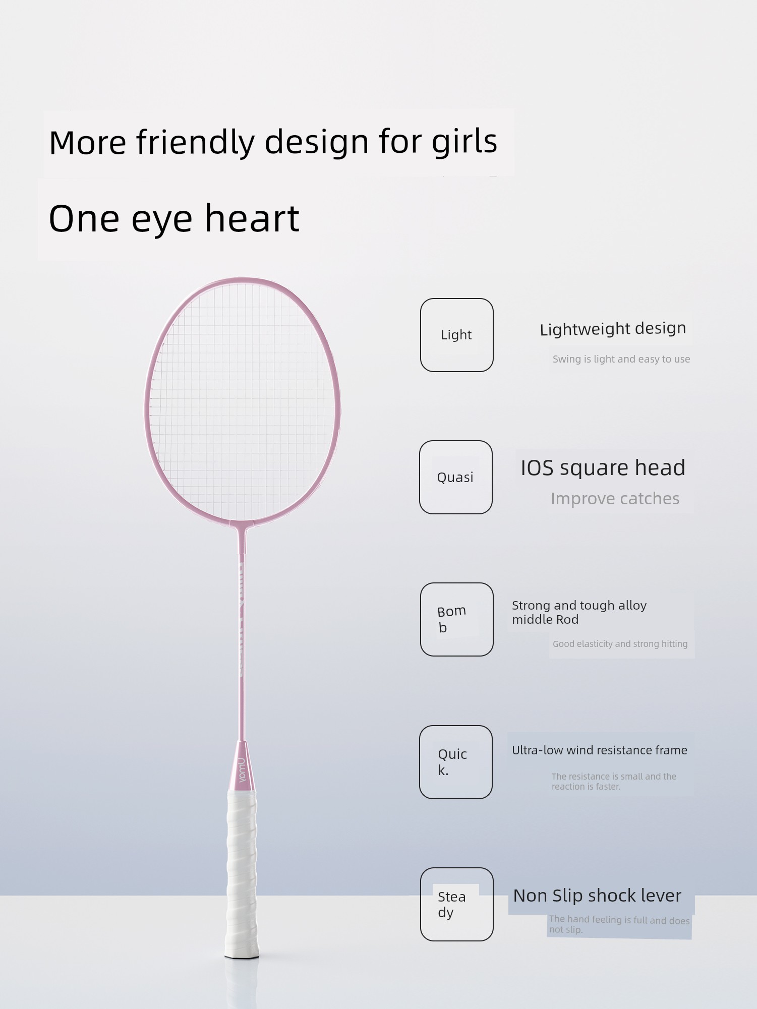 Kids Primary School Student Carbon Fiber Major Badminton Racket