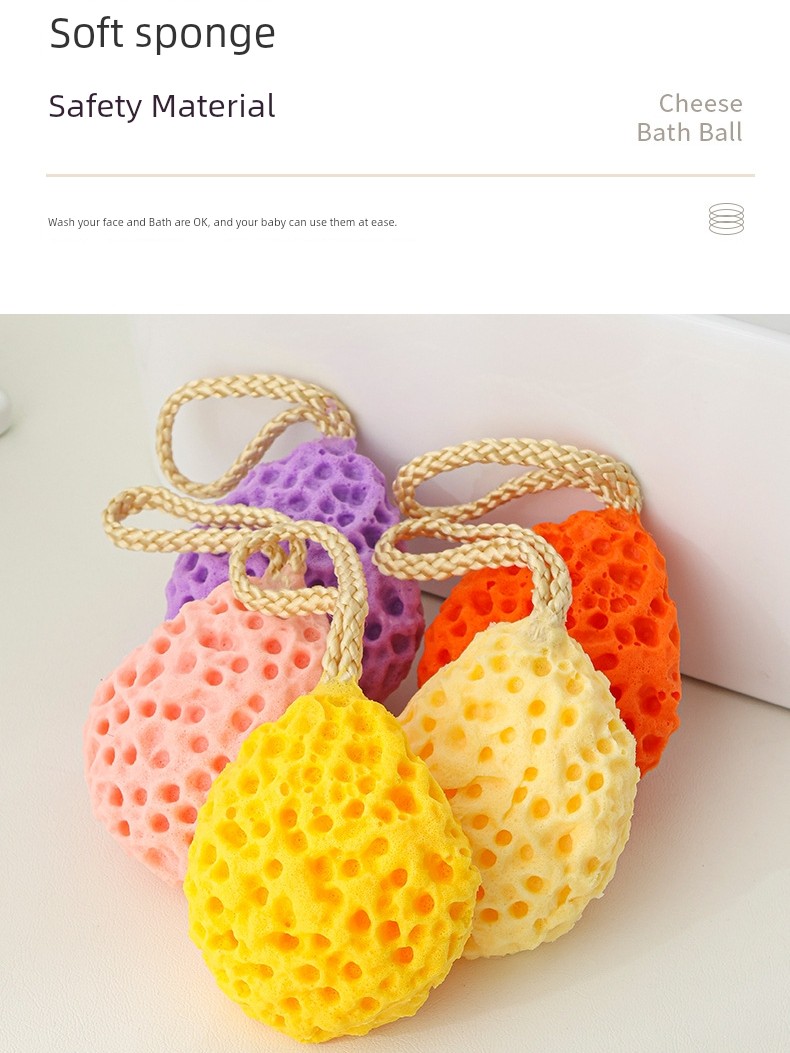 Cheese Loofah Super Soft Honeycomb Foaming Net Ball Kids Baby Bath Foaming Sponge Female High-End Non-Scattered Bath