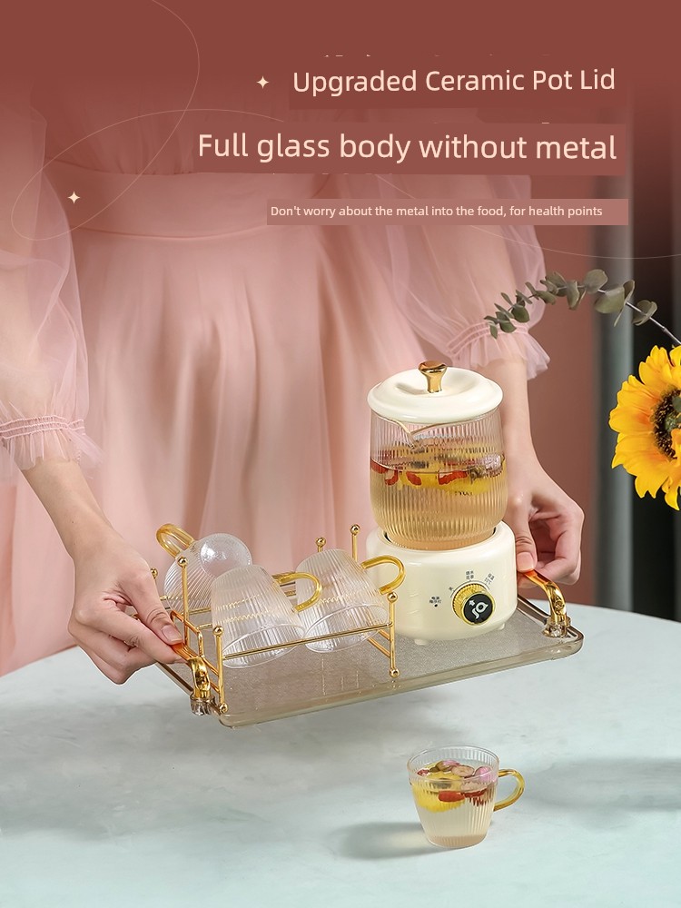 Health Pot Electric Stew Cooker Office Mini Glass Tea Cup Automatic Tea Boiling Water Boiling Cup Multi-Functional For Home Insulation