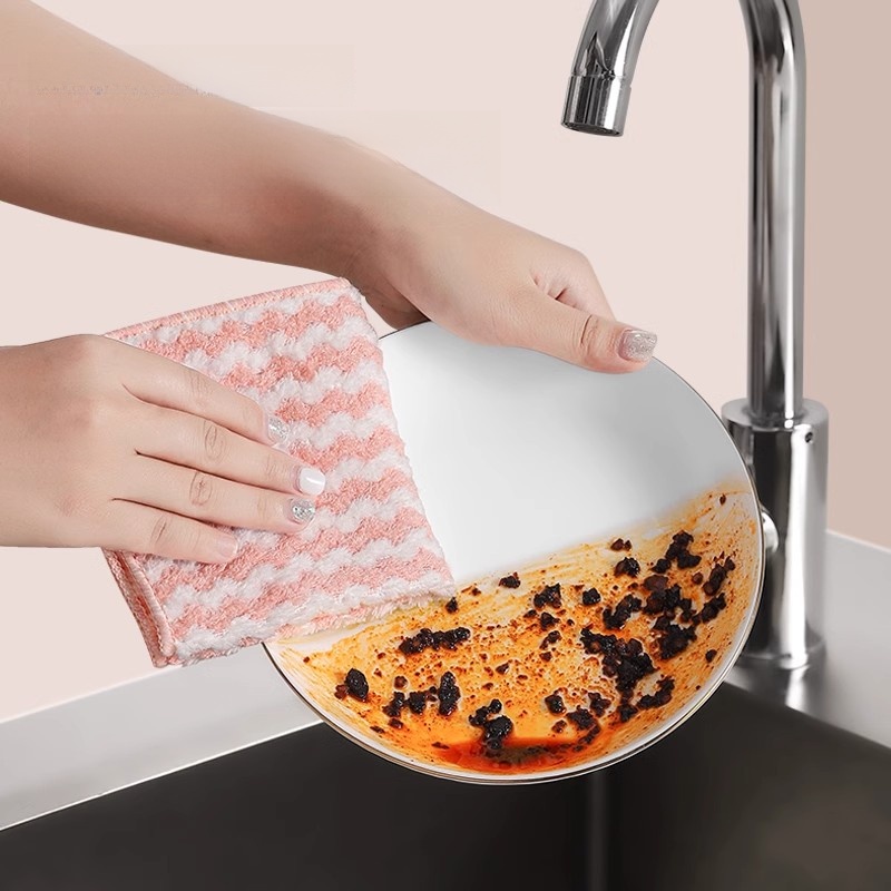 Dishwashing Cloth Oil-Free Lint-Free Kitchen Special Scouring Pad Table Cleaning Bowl Brush Cationic Thickening Towel Absorbent