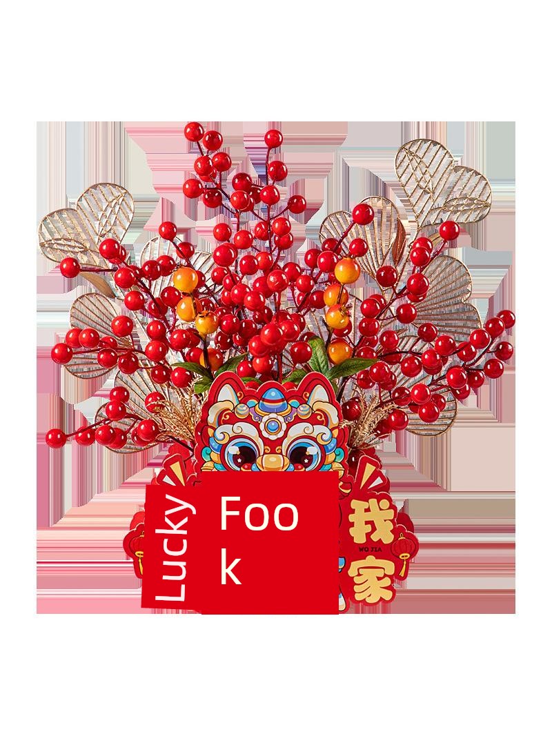 Jujiajia New Year Living Room Decoration Supplies Fu Bucket Luminous Decoration Snake Year New Arrival Chinese New Year Atmosphere Decoration Cloth