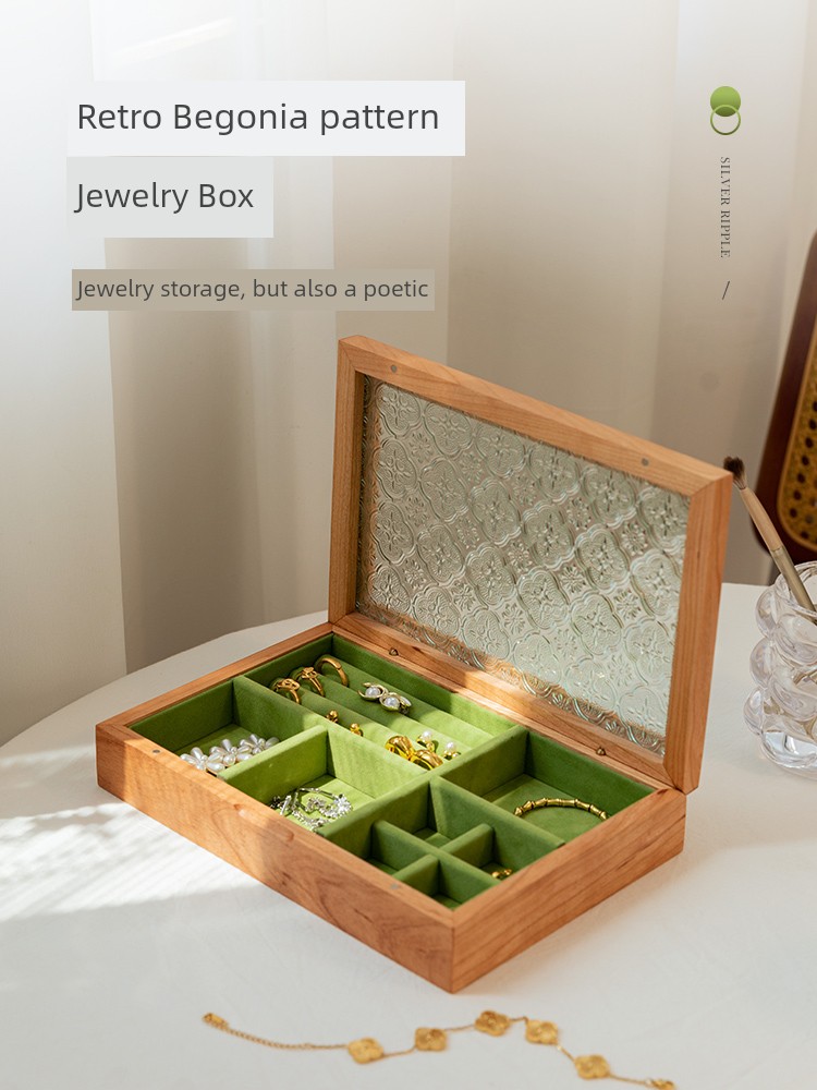 Exquisite Jewelry Ornament Black Walnut Retro Storage Box