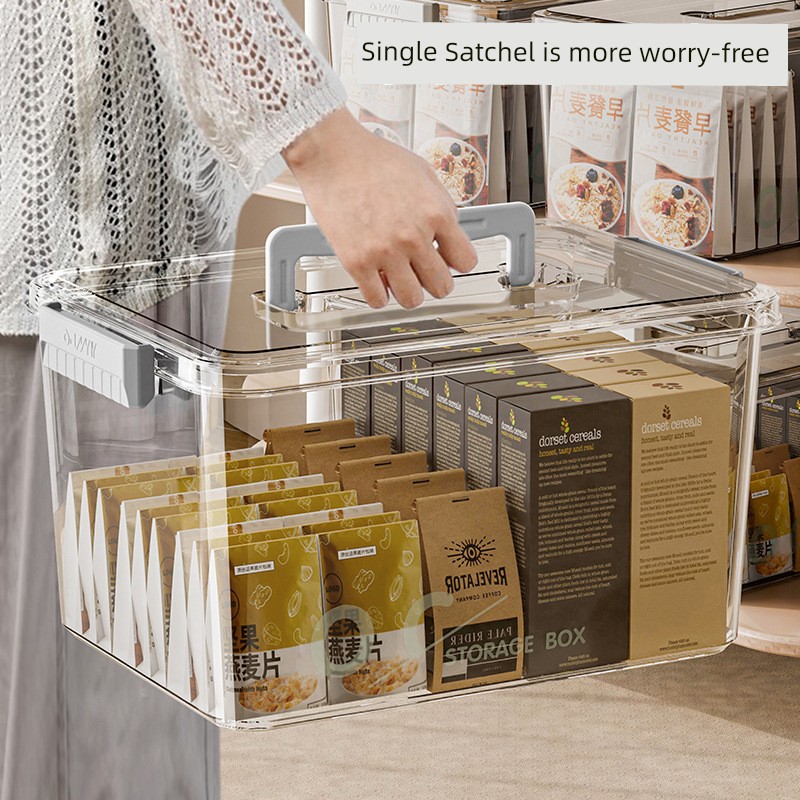 Jujiajia Transparent Storage Box Satchel For Home Thickened Clothes Toy Snack Book Large Capacity Finishing Box Plastic