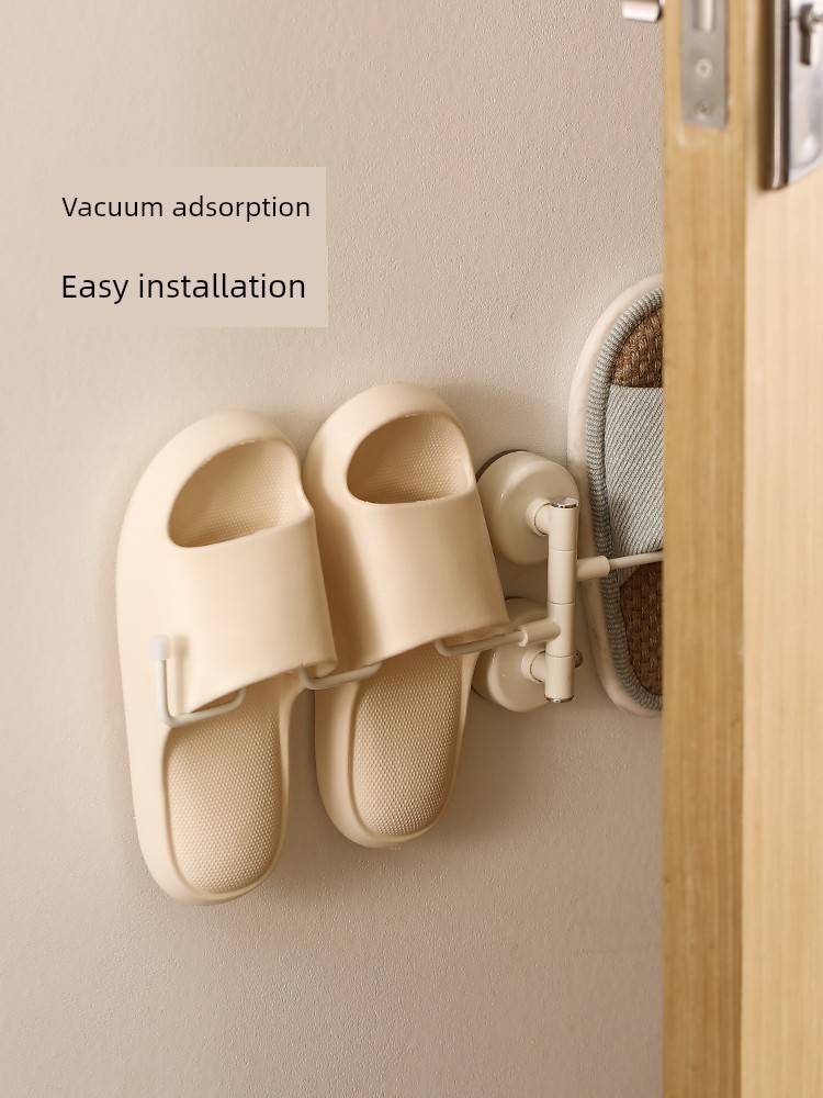 Fasola Suction Cup Slipper Rack Bathroom Punch-Free Toilet Rack Wall-Mounted For Home Storage Drain Rack