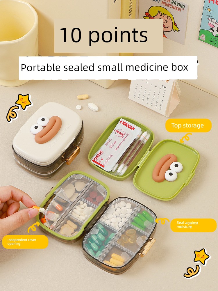 Sealed Small Pill Box Portable Portable Medicine Packing Three Meals a Day Seven Days a Week Mini Pill Pill Box