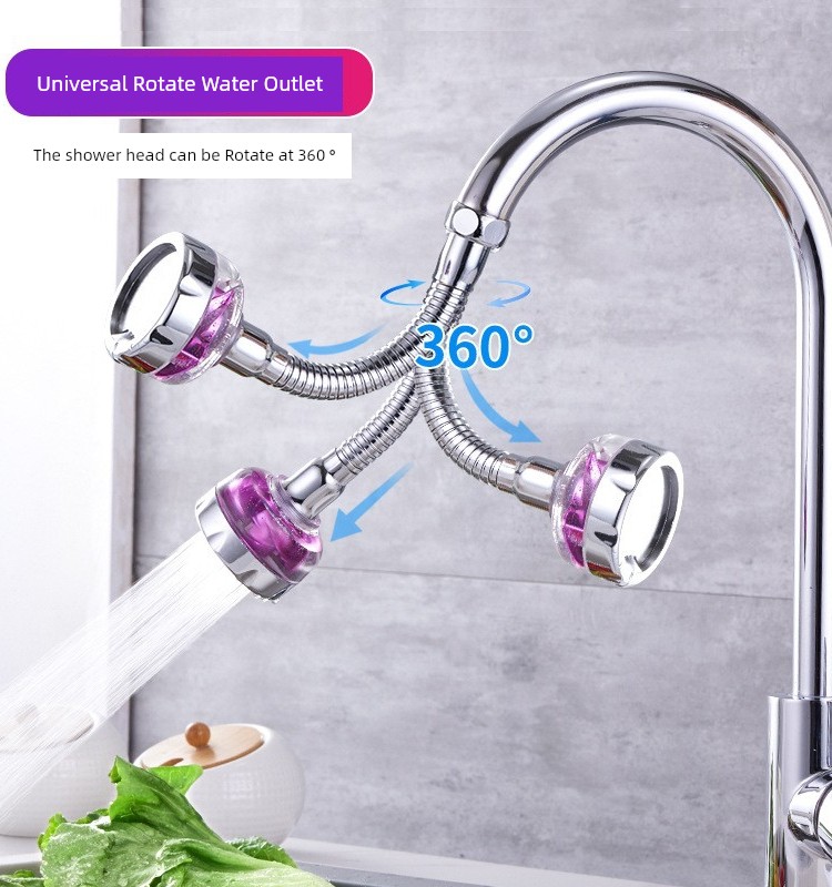 Fan Faucet Splash-Proof Shower Extender Supercharged Water Saving Device Bubbler Universal Rotate Extender