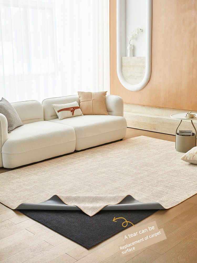 [Double-Layer Removable and Washable Machine Wash] Cream Style Carpet Living Room 2025 New Arrival Glue-Free Floor Mat Bruloman