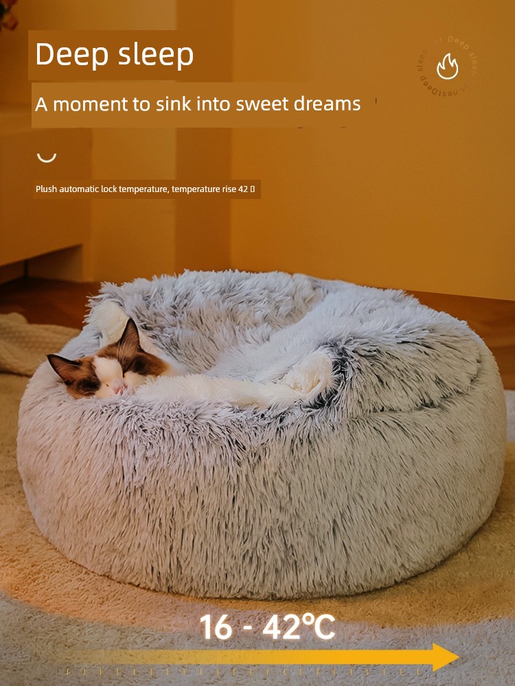 Quilt Cat Nest Winter Heattech All Year Round Neutral Pet Cat House Dog Winter Sleep Supplies Small Size Dogs Thickened