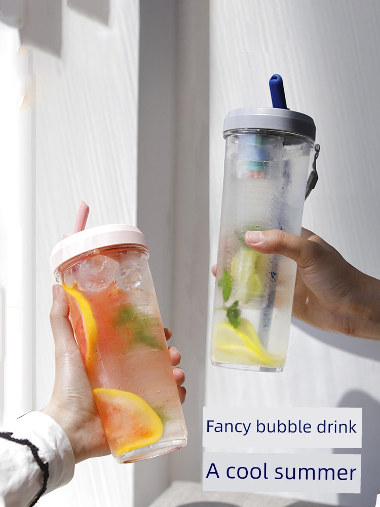 Fuguang Cup with Straw Large Capacity Summer Tritan Girls Good-looking Water Cup with Straw Coffee Cup with Tea Warehouse