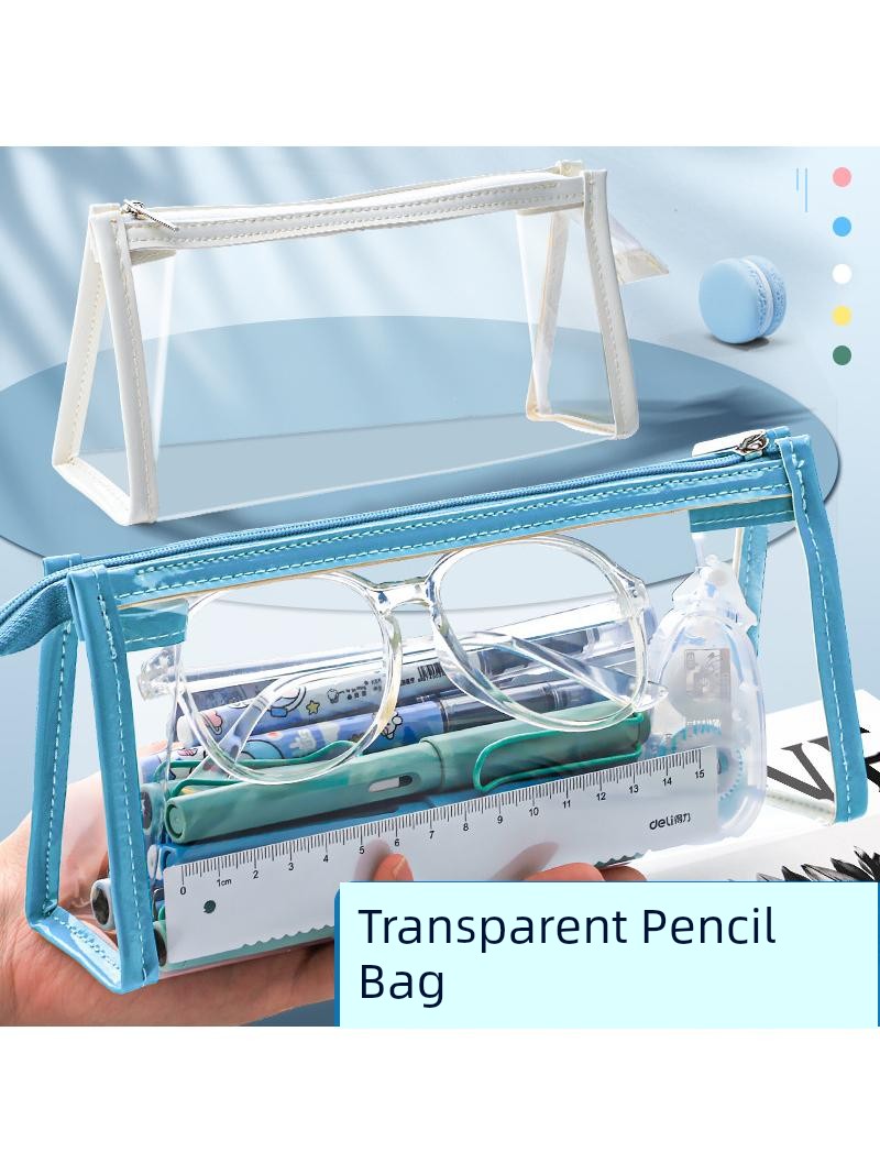 Jujiajia Transparent Pencil Case Examination Exclusive Stationery Case Primary School Student Examination Exclusive Female Simple Stationery Box Pencil Bag Storage