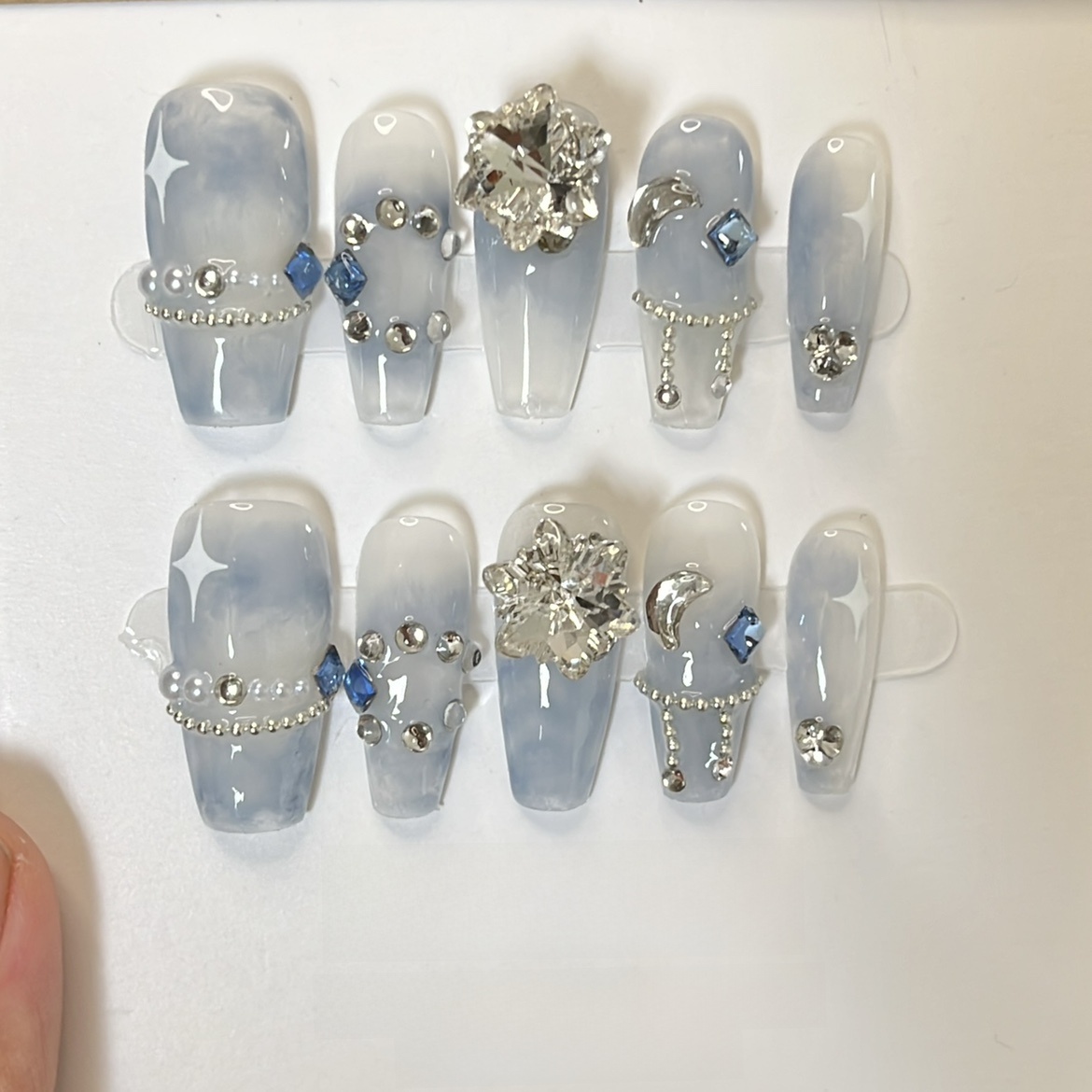 Haze Blue Snowflake New Arrival Super Flash Fancy Wear Armor