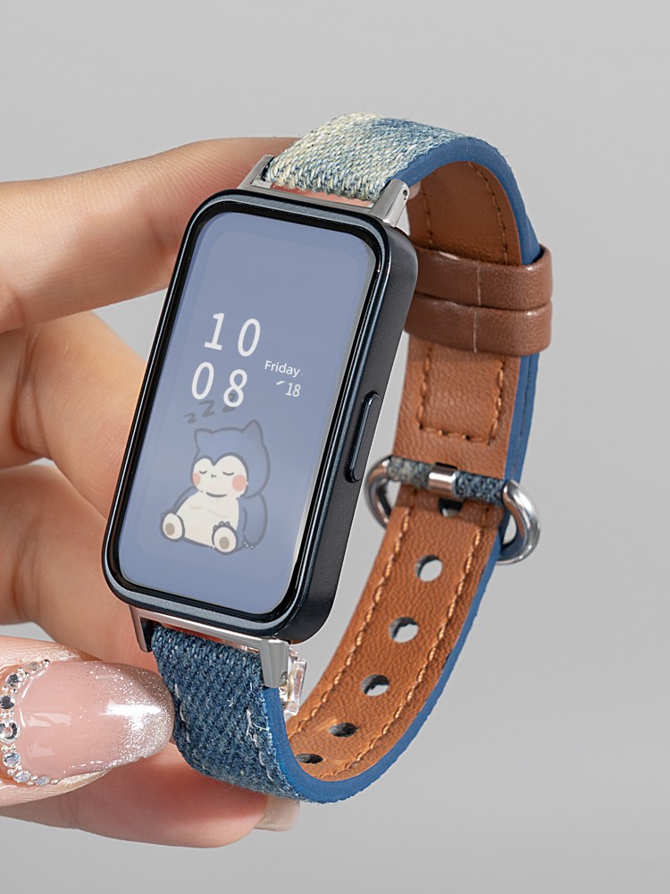 Suitable for Huawei Bracelet 8 Strap 9 Watch 7 Tie Dye Denim Wrist Strap Watch Sports Smart Band Band 9 Generation Girl Canvas New Arrival Replacement Belt NFC Version Men Breathable Classy Accessories
