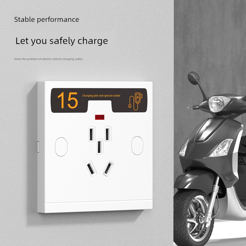 86-Type Bright Concealed Five-Hole Ten-Hole Electric Vehicle Charging Pile Charging Station Outdoor Dedicated Waterproof and Rainproof Charging Socket