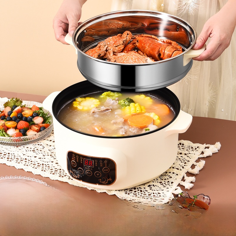 Electric Caldron Multifunctional For Home Electric Chafing Dish Student Dormitory Small Electric Pot Cooking All-in-One Pot Electric Frying Dishes Cooking Pot Power