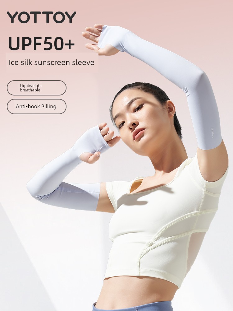 Ice Sleeve Sun Protection Oversleeve Women's Summer Viscose Fiber Oversleeve Cycling Outdoor Driving UV Protection Long Half Finger 24 New Arrival