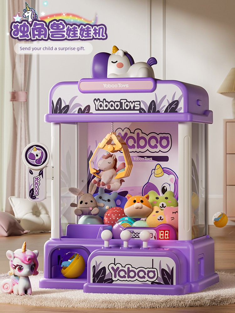 2025 New Arrival Kids Prize Claw Machine Clip Doll Large Small For Home Mini Capsule Toy Gifts for Boys and Girls
