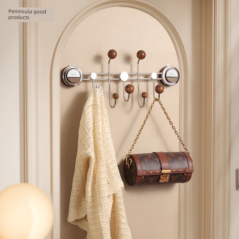 Suction Cup Door Rear Hook Punch-Free Clothes Strong Load-Bearing Entry Door Storage Rack Bedroom Wall-Mounted Shelf Clothes Hook