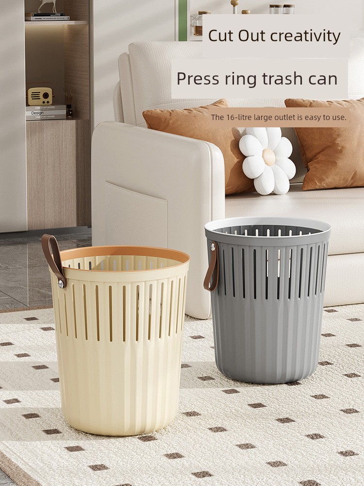 Trash Can For Home Toilet 2024 New Arrival Large Capacity Living Room and Kitchen Bedroom Office Wastebasket