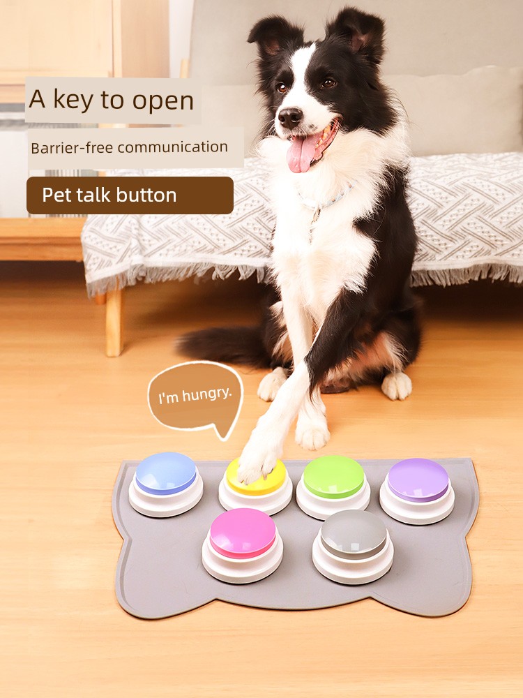 Dog Button Talking Sound Toy Pet Communication Button Bell Voice Recording Relieving Stuffy Handy Gadget Training Dialogue